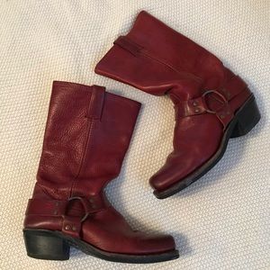 Frye Harness Boot in Red - Size 8